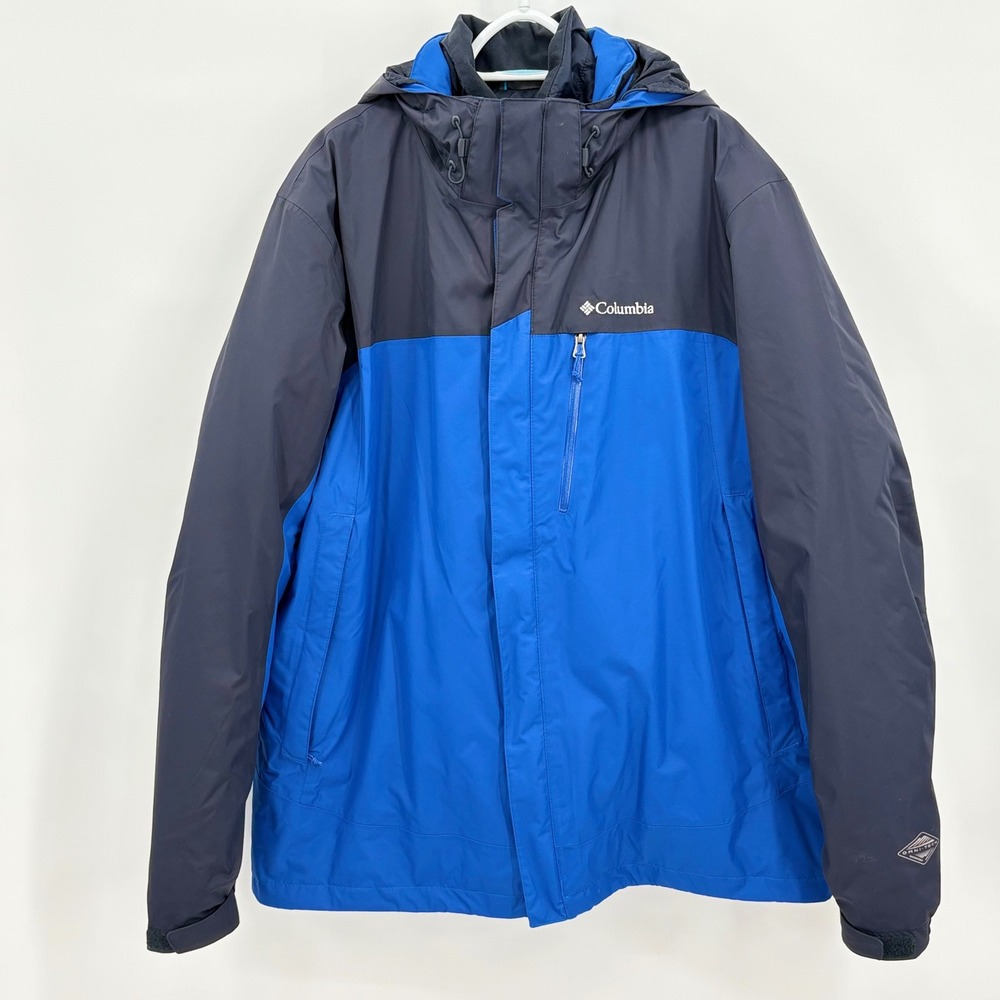 Columbia Interchange Omni-Heat Jacket Mens XLT Blue‎ Navy Waterproof Hooded 1701
